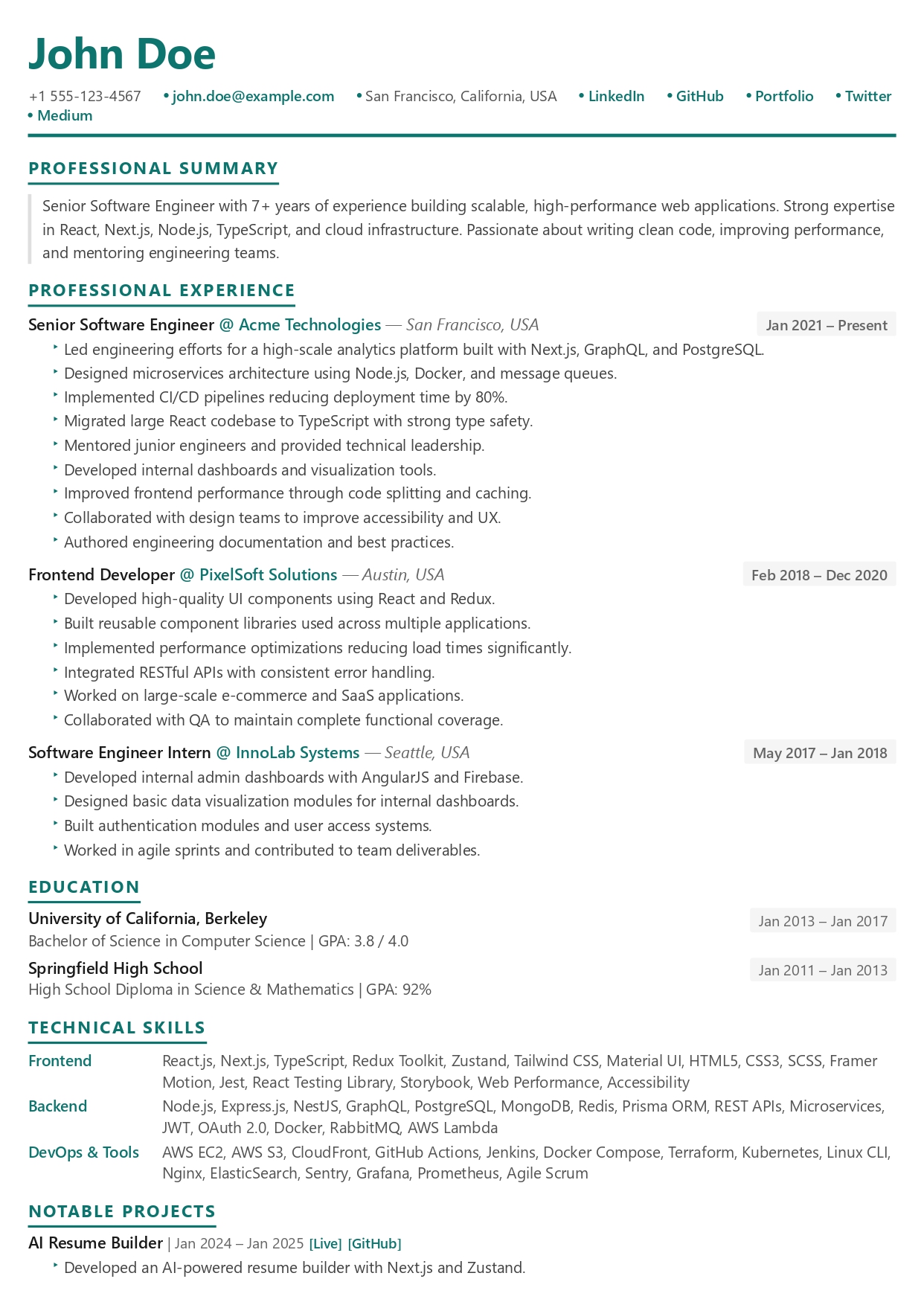 Executive Resume Template